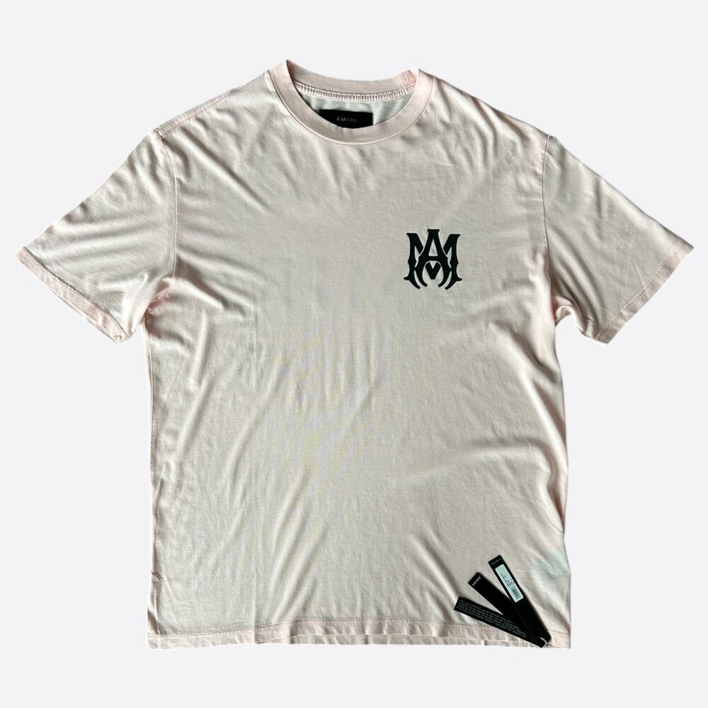 Amiri Pink & White MA Core Logo T-Shirt